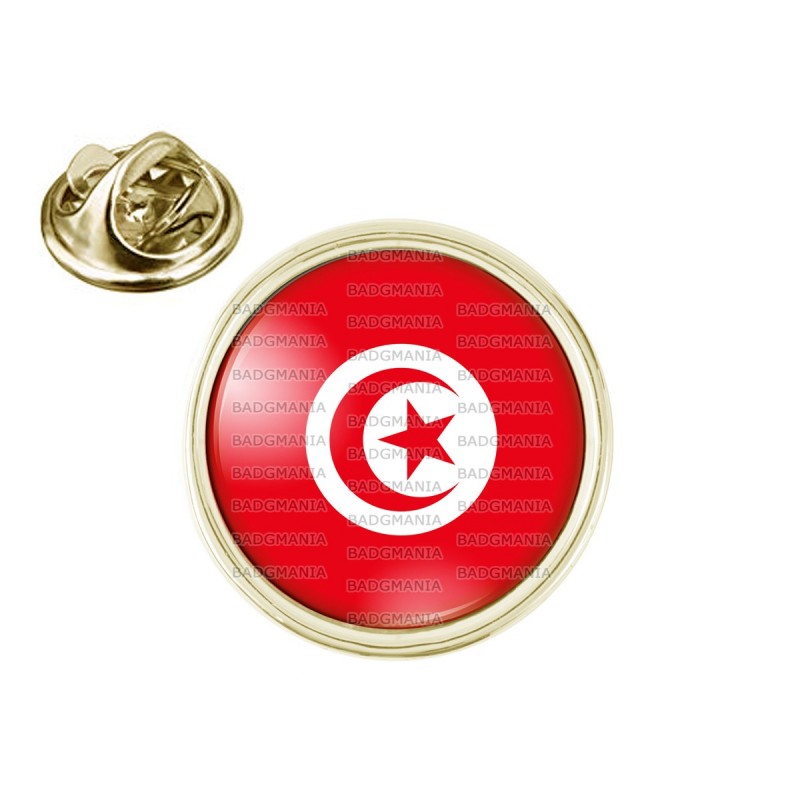 Pin S Rond 2cm Dore Drapeau Tunisien Tunisie Croissant Rouge Embleme Islamique