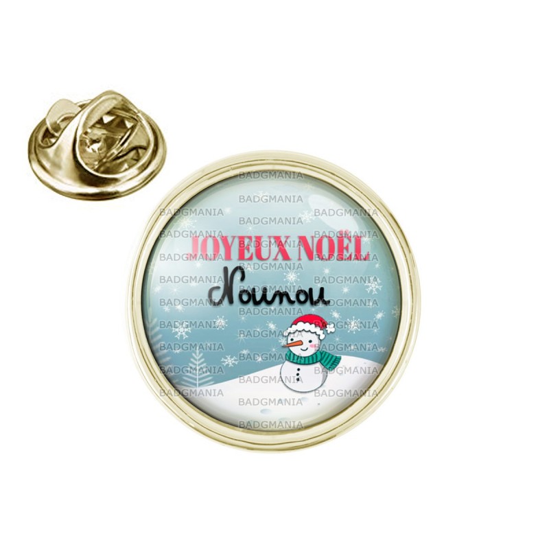 Pin S Rond 2cm Dore Joyeux Noel Nounou Boule De Neige Bonhomme De Neige Bonnet Rouge